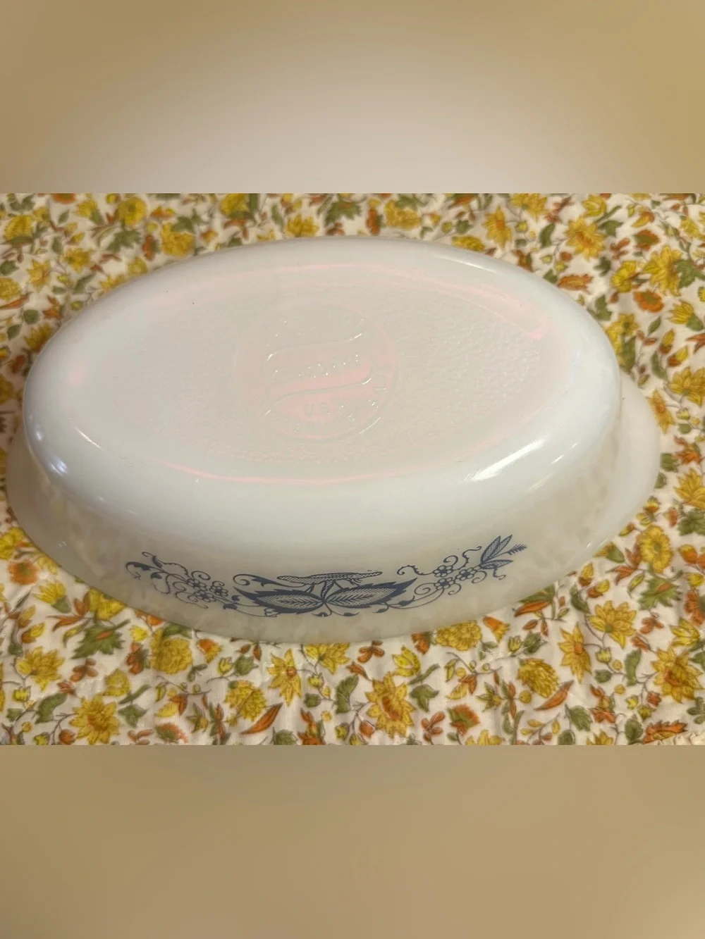 Vintage Glasbake Old Town Blue Onion 1 Quart Casserole Dish -  1 qt